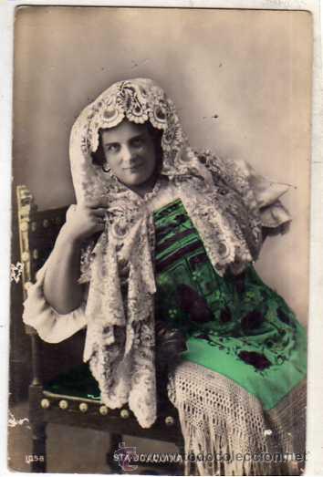Postales: Postal artista, cupletista. Sta Joaquina. Pino Escrita Sin circular.