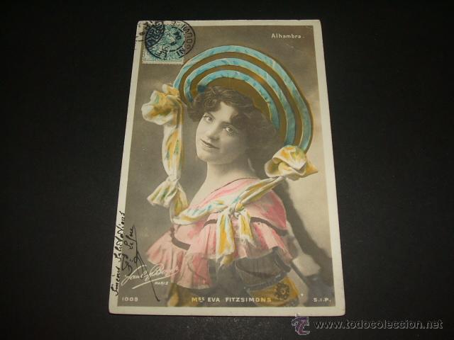 Postales: EVA FITZSIMONS POSTAL ACTRIZ PPIOS SIGLO XIX - Foto 1