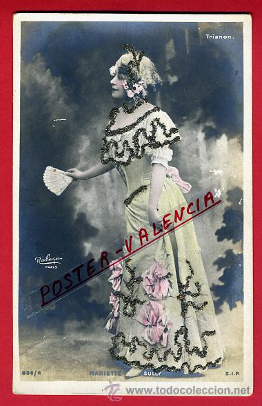Postales: POSTAL MUJERES Y GALANTES, ACTRIZ O CUPLETISTA, MARIETTE, RELIEVE PURPURINA, P96721