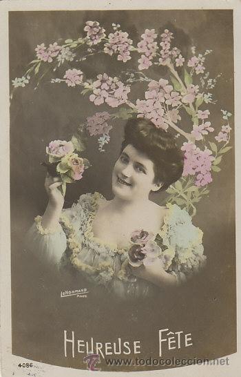 Postales: POSTAL ROM&Aacute;NTICA CIRCULADA EN 1908 (VER DORSO) - Foto 1