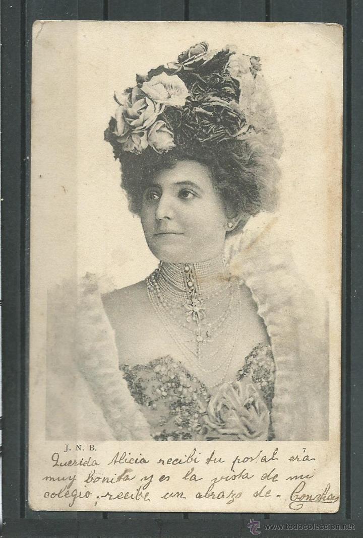 Postais: FOTO POSTAL ANTIGUA DE - UNA DAMA - CIRCULADA EL 28 - 6 - 1902 DE J.N.B.
