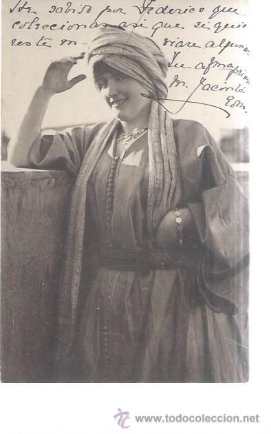Postais: TARJETA POSTAL GALANTES Y MUJERES, MUJER MARROQU&Iacute; CON TURBANTE, SOL PONIENTE, COL.C&Aacute;NOVAS J 3