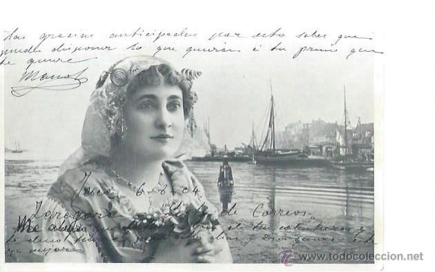 Postais: TARJETA POSTAL GALANTES Y MUJERES, RETRATO MUJER MARINERA CON PAISAJE NA&Uacute;TICO AL FONDO