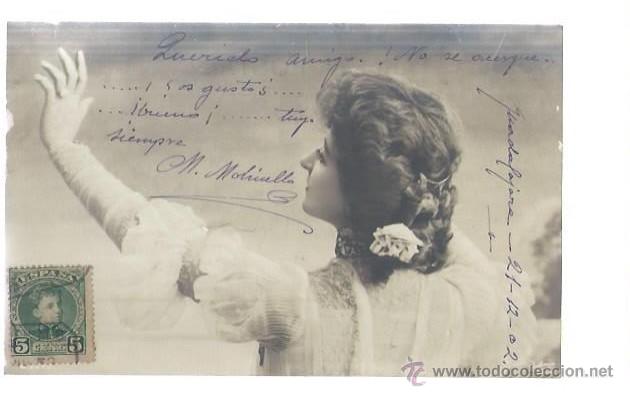 Postais: TARJETA POSTAL GALANTES Y MUJERES, MUJER DESPIDI&Eacute;NDOSE DE ESPA&Ntilde;DAS, A&Ntilde;OS 20, SEPIA