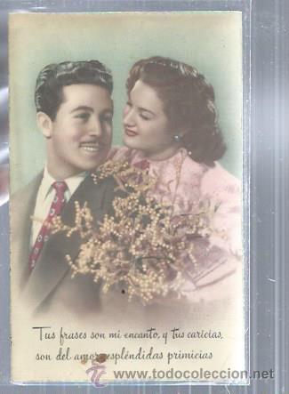 Cartoline: TARJETA POSTAL FOTOGR&Aacute;FICA ROM&Aacute;NTICA PAREJA DE ENAMORADOS, FRASES CARICIAS ENCANTO CYZ 552