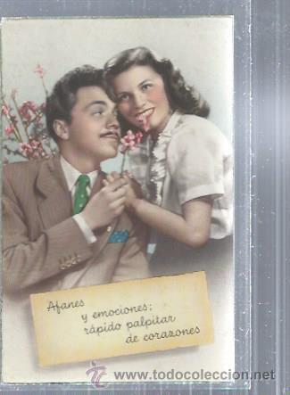 Postais: ROM&Aacute;NTICA PAREJA DE ENAMORADOS SONRIENTES, AFANES EMOCIONES PALPITAR CORAZONES CYZ 571