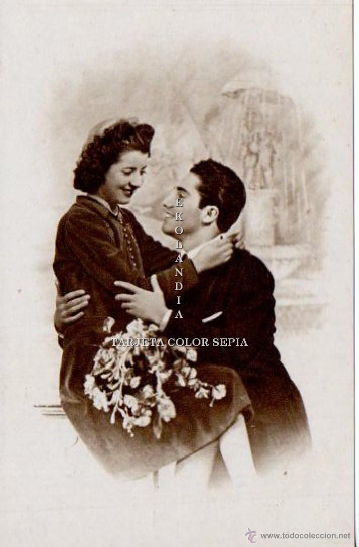 Postais: 29.4 P5A EKL POSTALES ROM&Aacute;NTICAS. PAREJA DE NOVIOS ENAMORADOS EKL VINTAGE. TARJETA NUEVA SIN ESC V3