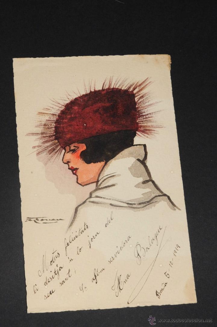 Postales: POSTAL ILUSTRADA SE&Ntilde;ORA, CIRCULADA - Foto 2