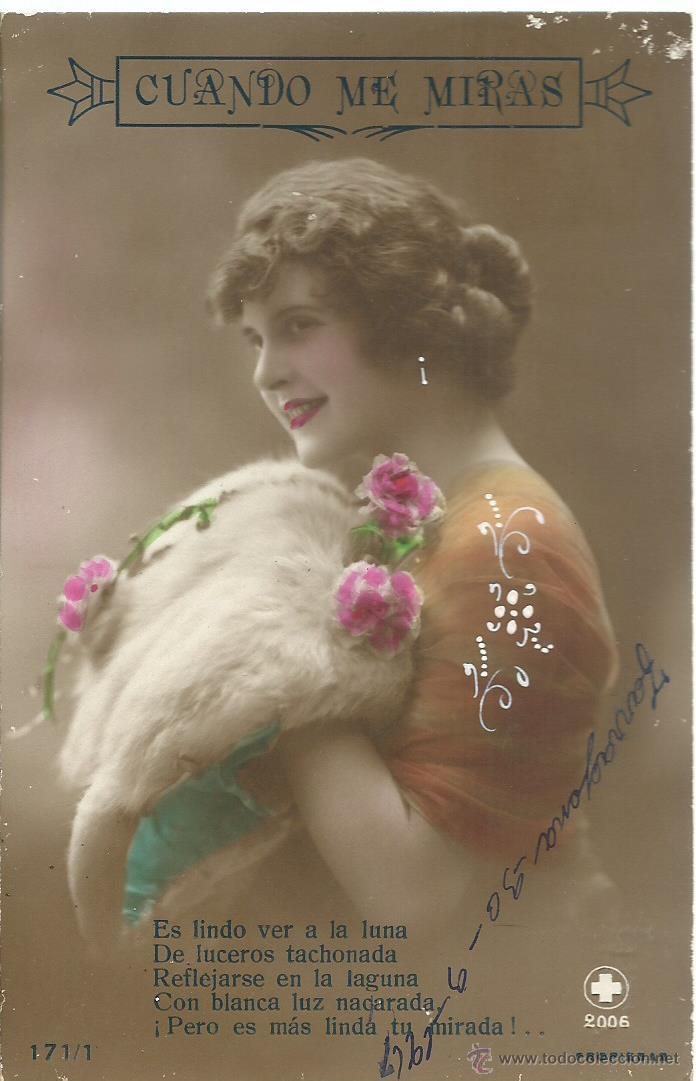 Cartoline: POSTAL - ANTIGUA DE UNA DAMA -POSANDO - CIRCULADA EL   30 - 3 -1917