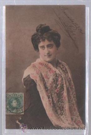 Postais: TARJETA POSTAL DE GALANTES Y MUJERES. MUJER POSANDO CON MANTILLA DE ENCAJE. 1902
