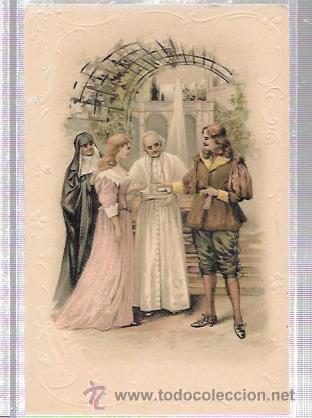 Cartoline: TARJETA POSTAL GALANTES CON CURA.