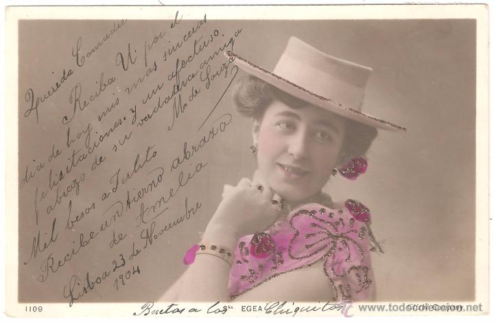 Postales: SE&Ntilde;ORITA EGEA 1904. Buen estado