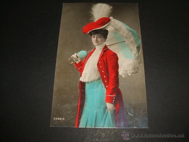 Postales: MUJER CON SOMBRILLA POSTAL HACIA 1907 - Foto 1