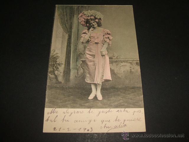 Postales: MUJER CON SOMBRERO POSTAL1904 - Foto 1