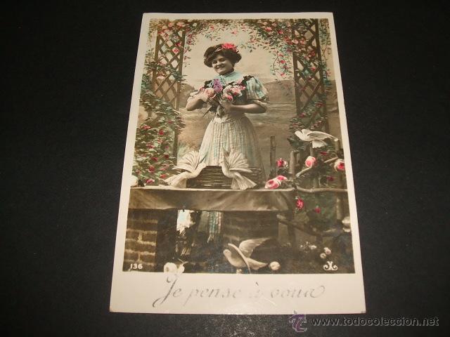 Postales: MUJER CON FLORES POSTAL1904 - Foto 1