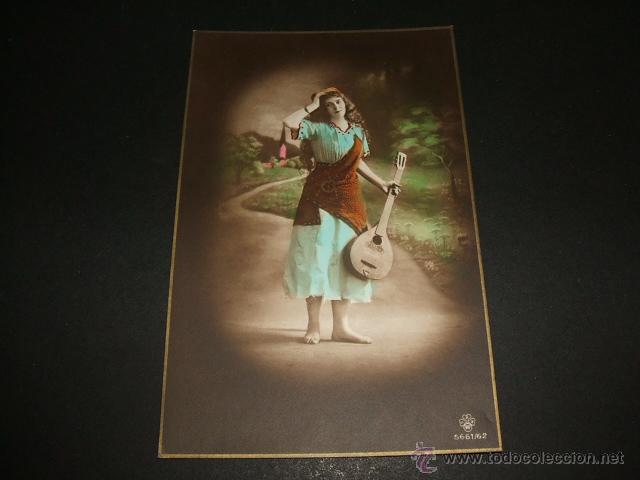 Postales: MUJER CON MANDOLINA POSTAL1914 - Foto 1