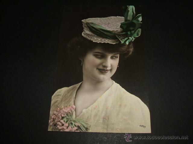 Postales: MUJER CON SOMBRERO POSTAL 1906 - Foto 1