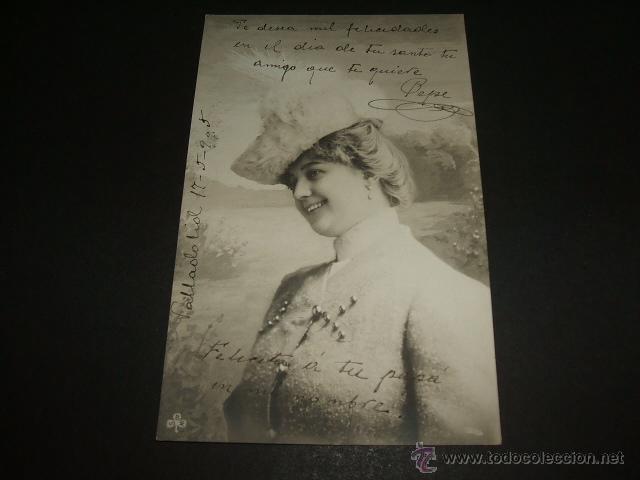 Postales: MUJER CON SOMBRERO POSTAL 1908 - Foto 1