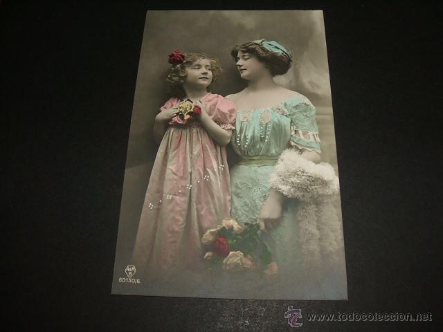 Postales: MUJER Y NI&Ntilde;A POSTAL - Foto 1