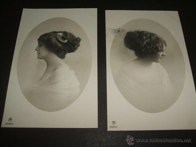 Postales: MUJER ELEGANTE 2 POSTALES ANTIGUAS - Foto 1