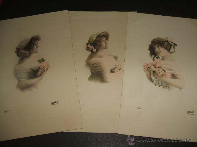 Postales: MUJER ELEGANTE 3 POSTALES ANTIGUAS - Foto 1