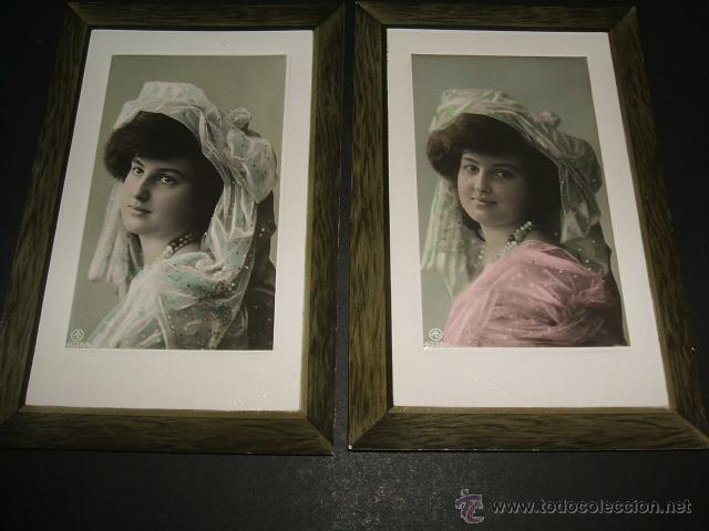 Postales: MUJER ELEGANTE 2 POSTALES ANTIGUAS - Foto 1