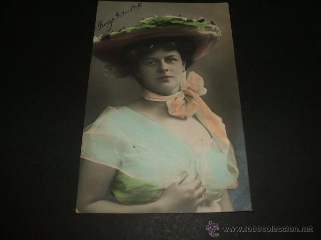 Postales: MUJER CON SOMBRERO POSTAL ANTIGUA - Foto 1