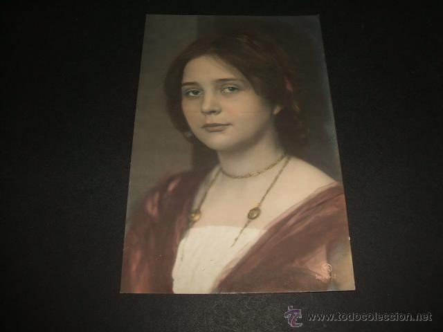 Postales: MUJER CON COLLAR POSTAL ANTIGUA - Foto 1