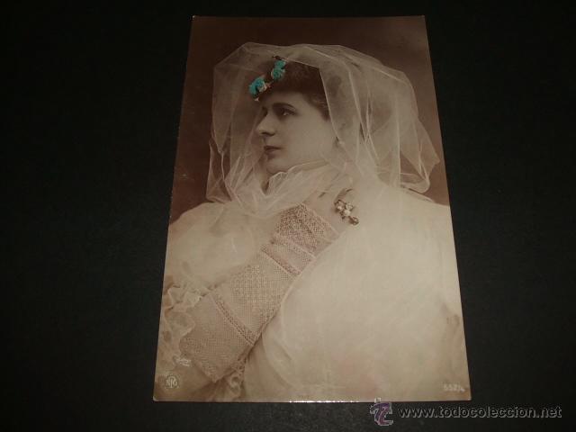 Postales: MUJER CON TUL POSTAL ANTIGUA - Foto 1