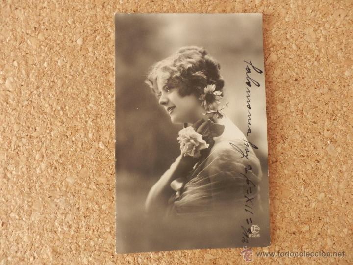 Postales: fot postal mujer de epoca circulada - Foto 1