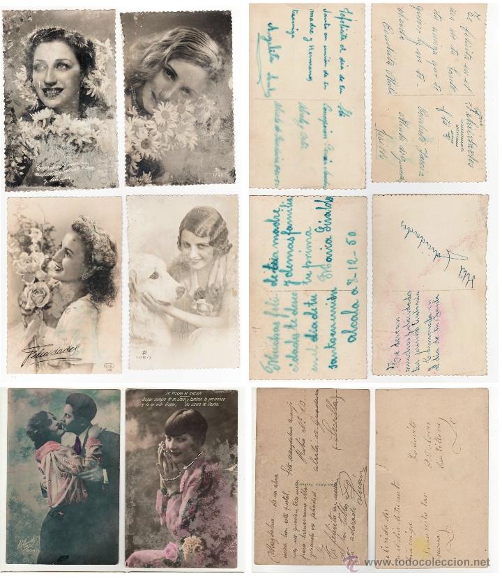 Postales: 6 Postales antiguas escritas por el reverso
