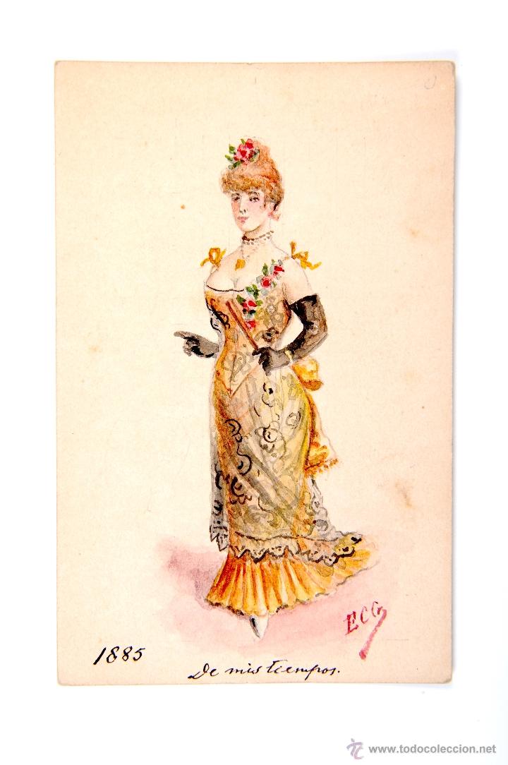 Postales: TARJETA POSTAL SE&Ntilde;ORA ELEGANTE CIRCULADA - Foto 1