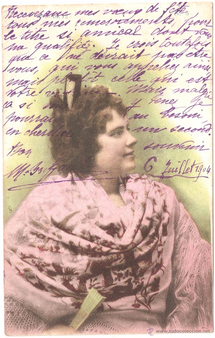 Postales: SE&Ntilde;ORITA CON ABANICO 1904