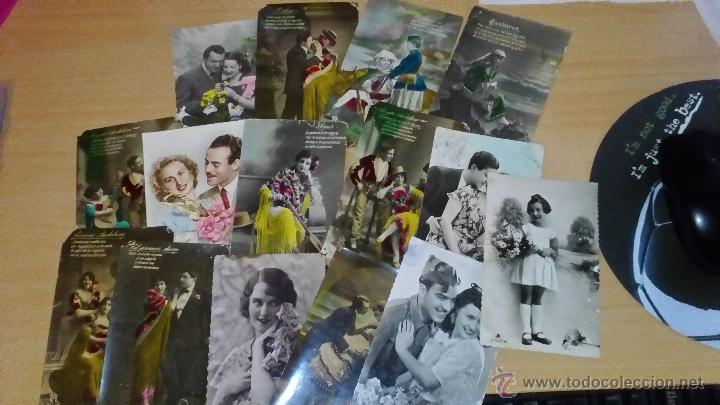 Postkarten: LOTE 15 POSTALES DE GALANTES Y MUJERES, ROMANTICAS, DE LOS A&Ntilde;OS 20-40 ALGUNAS CIRCULADAS