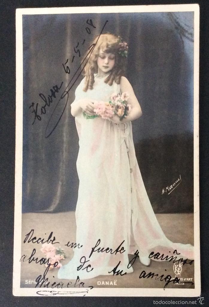 Postales: POSTAL ART NOUVEAU. DANAE. FOTOGRAF&Iacute;A DE HENRY MANUEL.