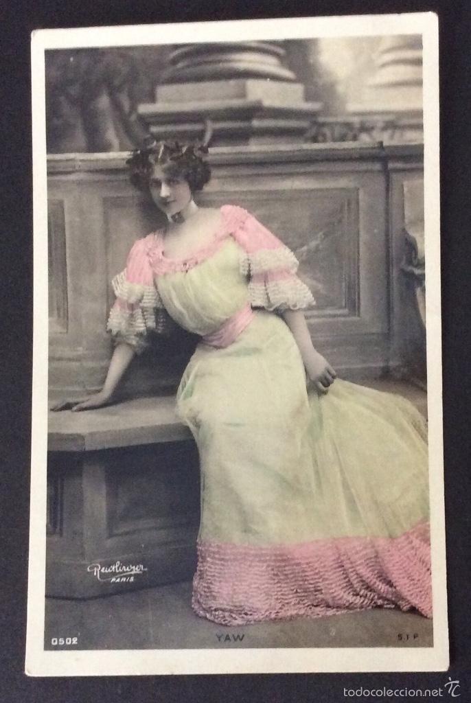 Postales: POSTAL ART NOUVEAU ARTISTA ACTRIZ YAW FOTOGRAF&Iacute;A REUTLINGER