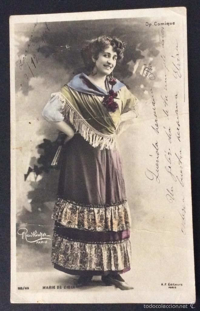 Postales: POSTAL ART NOUVEAU ACTRIZ CANTANTE MARIE DE L'ISLE FOTO REUTLINGER.