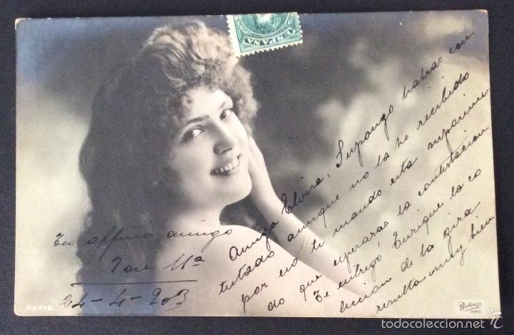 Postales: POSTAL ART NOUVEAU ROSTRO DE SE&Ntilde;ORITA FOTO REUTLINGER