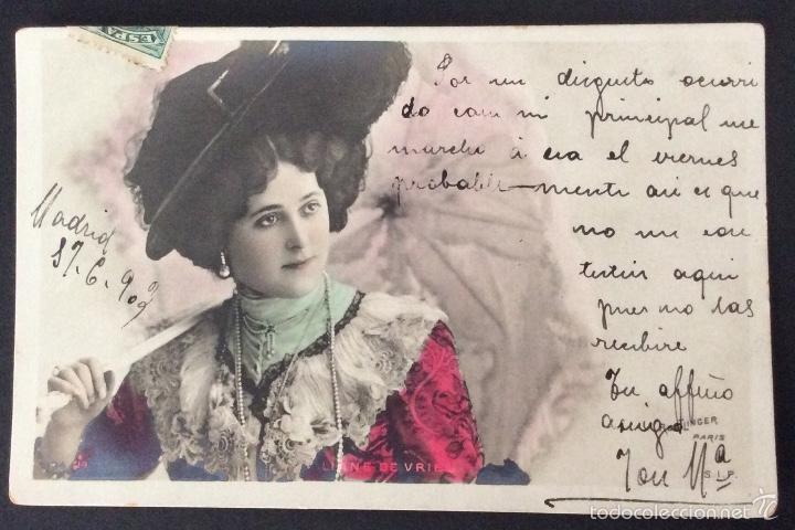 Postales: POSTAL ART NOUVEAU CANTANTE ACTRIZ VODEVIL LIANE DE VRIES FOTOGRAF&Iacute;A DE REUTLINGER