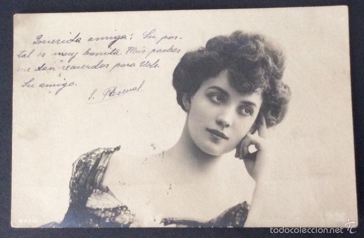 Postales: POSTAL FOTOGR&Aacute;FICA ART NOUVEAU SE&Ntilde;ORITA PENSATIVA FOTO REUTLINGER