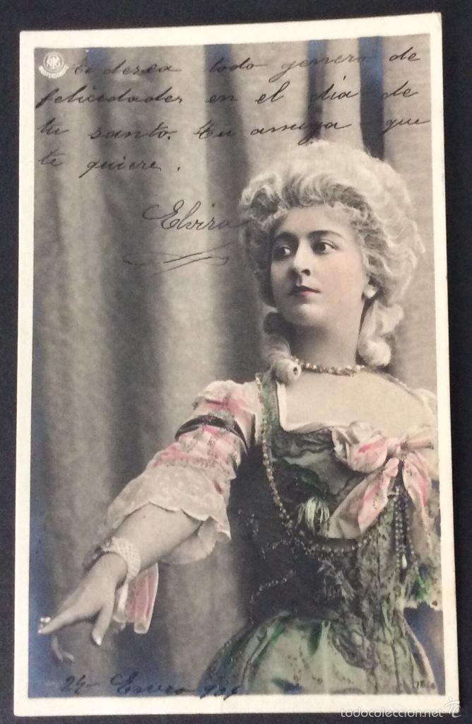 Postales: POSTAL FOTOGR&Aacute;FICA ART NOUVEAU SE&Ntilde;ORITA MEDIO CUERPO FOTOGRAF&Iacute;A DE REUTLINGER