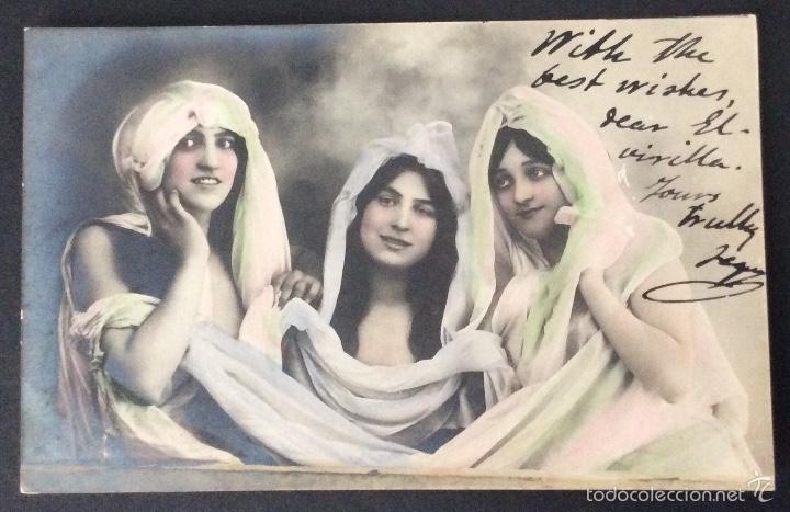 Postales: POSTAL FOTOGR&Aacute;FICA ART NOUVEAU. TRES SE&Ntilde;ORITAS