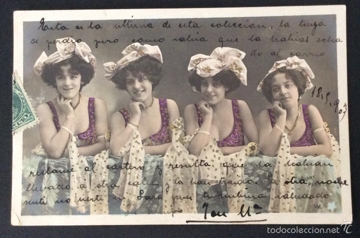 Postales: POSTAL ART NOUVEAU. SE&Ntilde;ORITAS TRAJE VIOLETA. FOTO WALERY