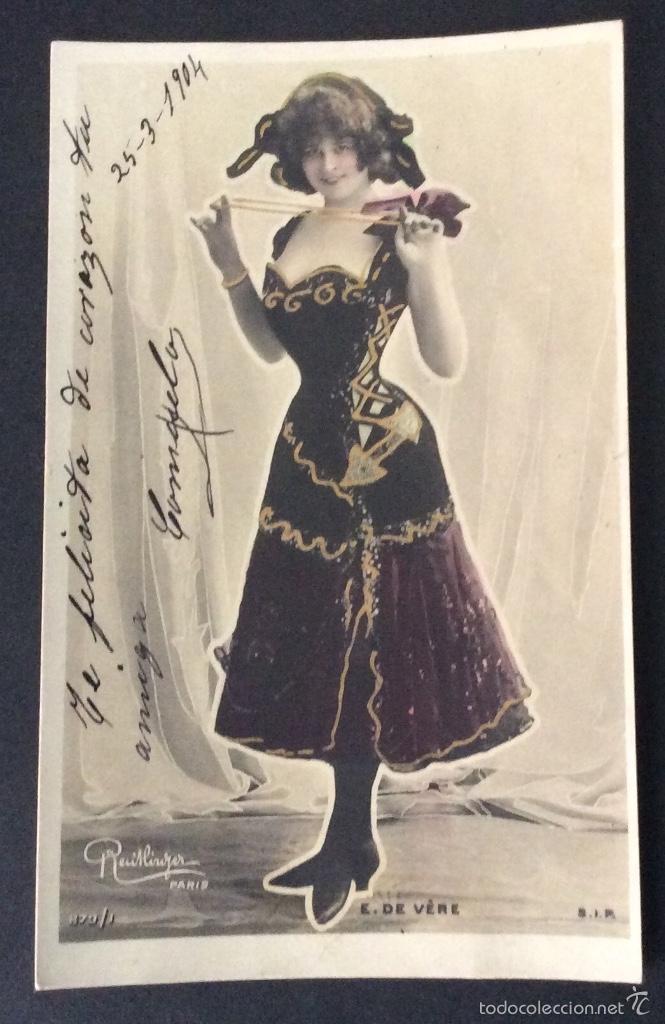 Postales: POSTAL FOTOGR&Aacute;FICA ART NOUVEAU ACTRIZ VODEVIL A DE VERE FOTO REUTLINGER