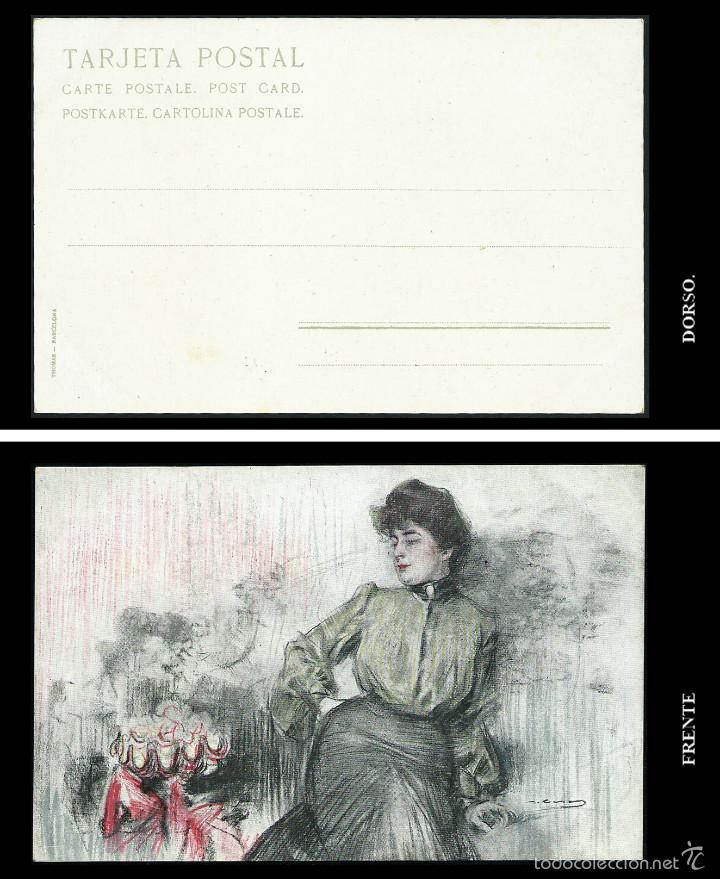 Postales: Postal Ramon casas. Thomas Barcelona. - Foto 1