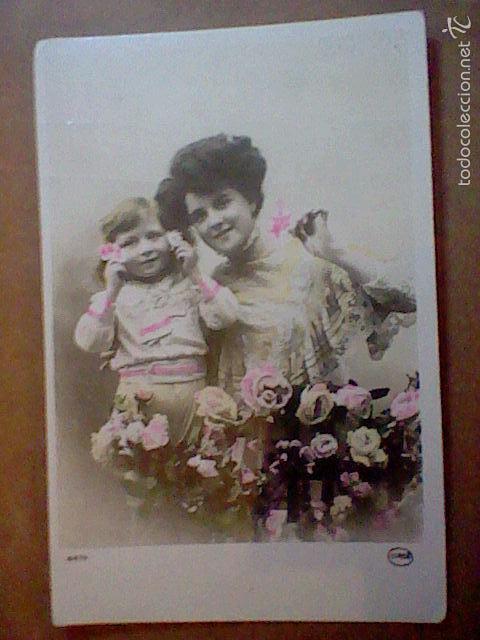 Cartes Postales: madre e hija  coloreada escrita ppos s xx ed circe 4474 escrita