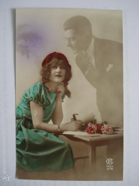 Postais: POSTAL ROMANTICA COLOREADA. ED. BC PARIS 679.