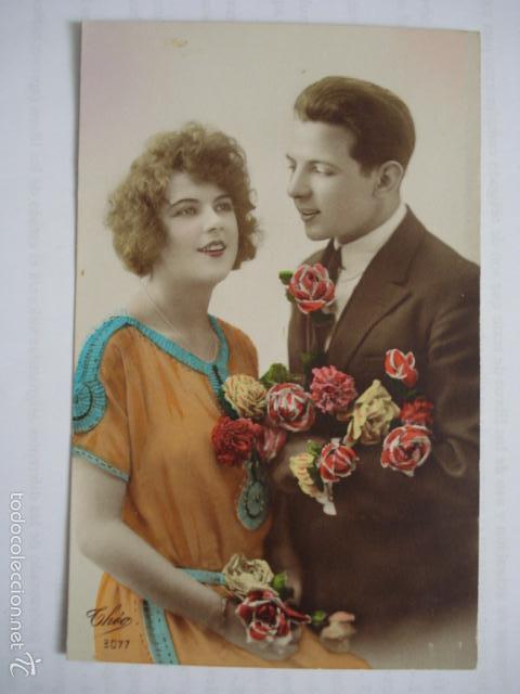 Postais: POSTAL ROMANTICA COLOREADA. ED. CHEO 3077. ESCRITA.