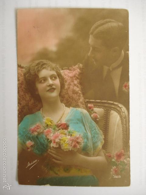 Cartoline: POSTAL ROMANTICA COLOREADA. ED. IRISA 3189. ESCRITA 1917.