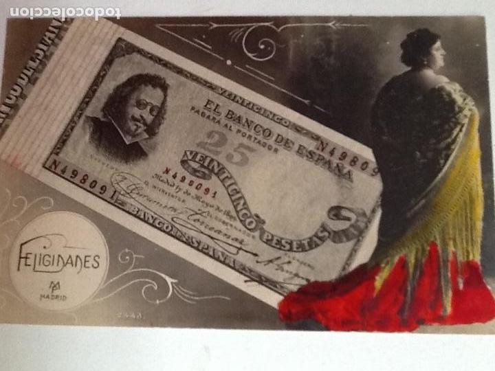 Postkarten: T. POSTAL DE PRINCIPIOS DE SIGLO. BANCO DE ESPA&Ntilde;A 25 PESETAS